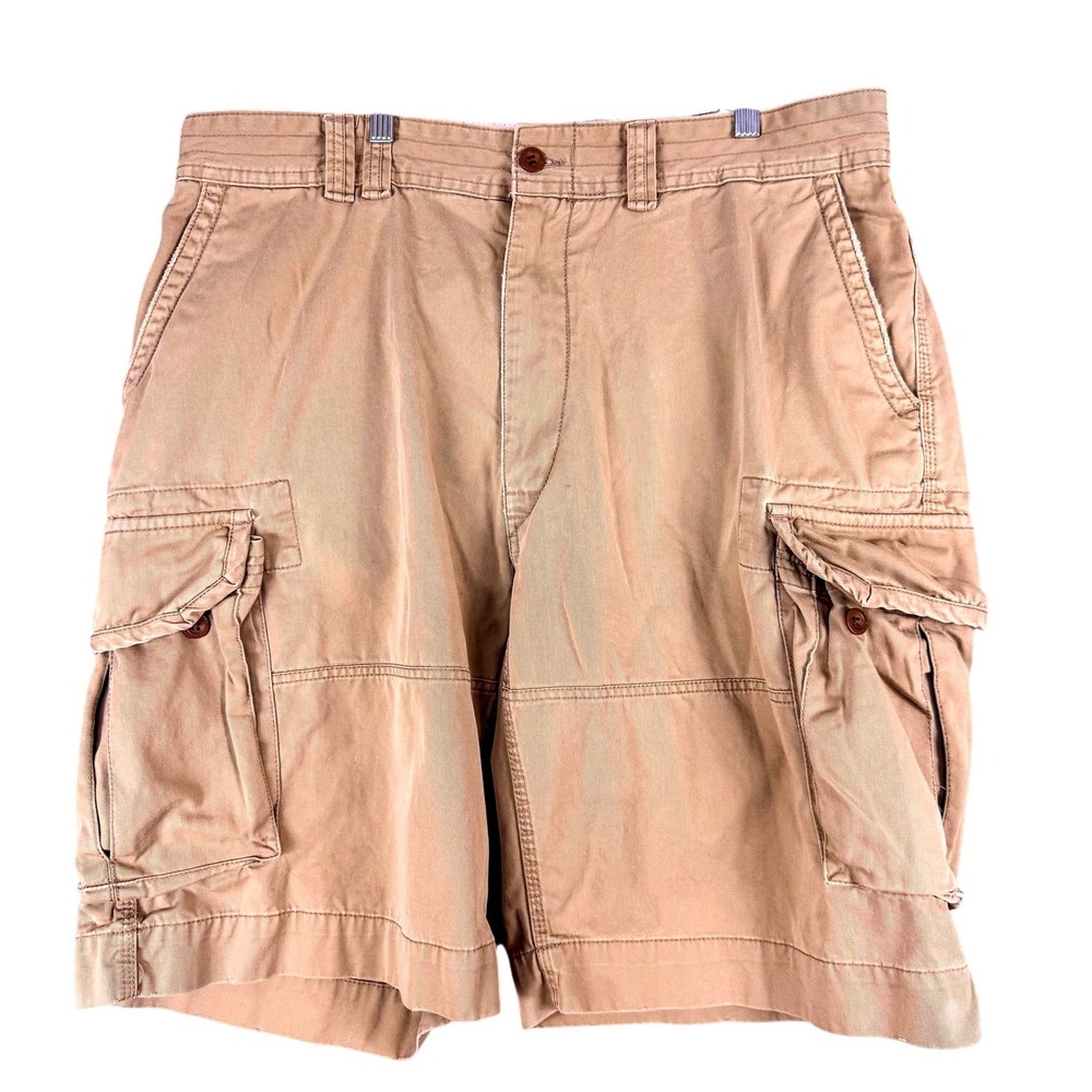 Polo Ralph Lauren Mens Cargo Shorts 40T Khaki Tan Cotton Flat Front 12in Inseam